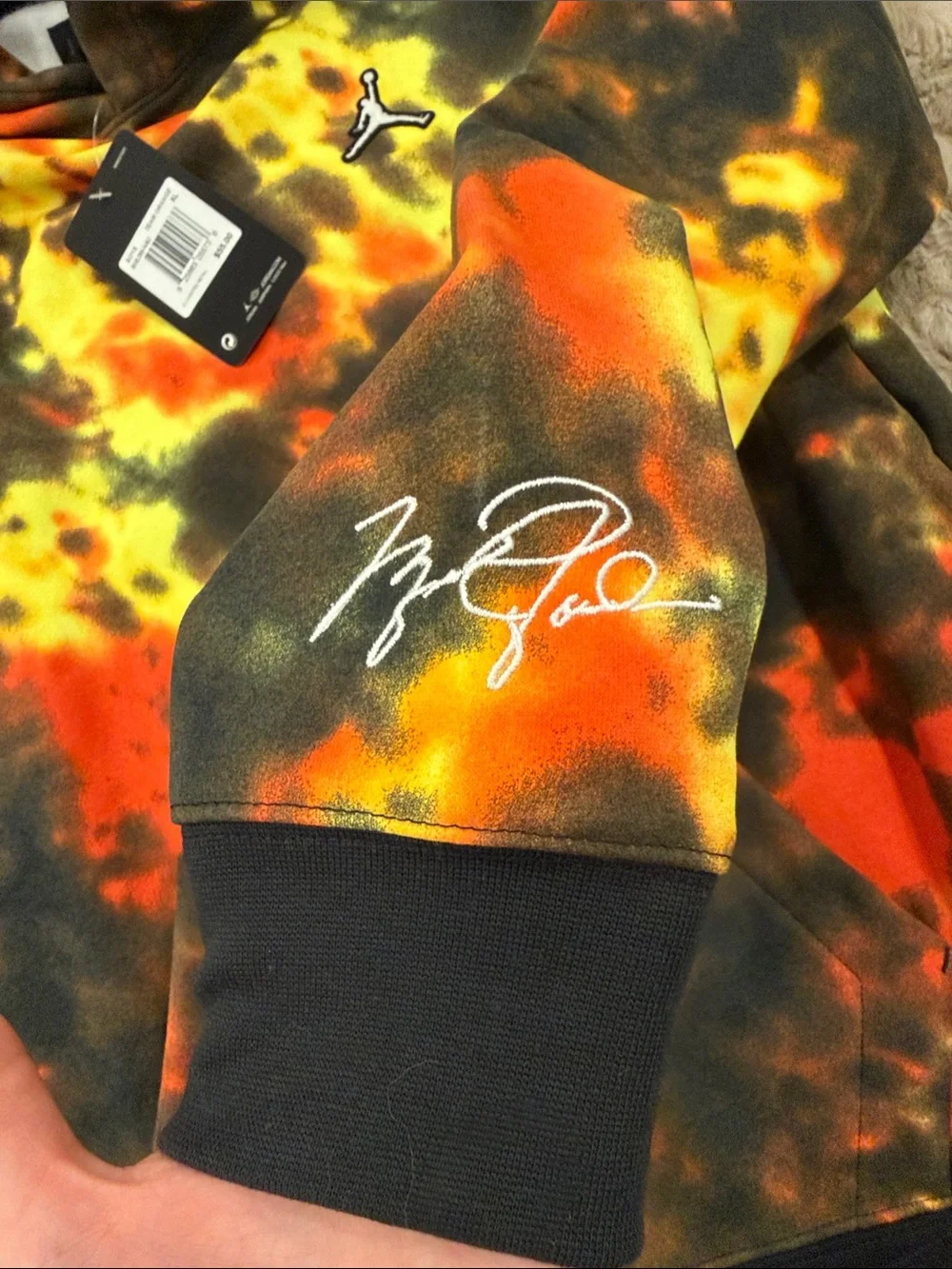 Jordan Tie-Dye Hoodie & Joggers - Yellow Orange Black